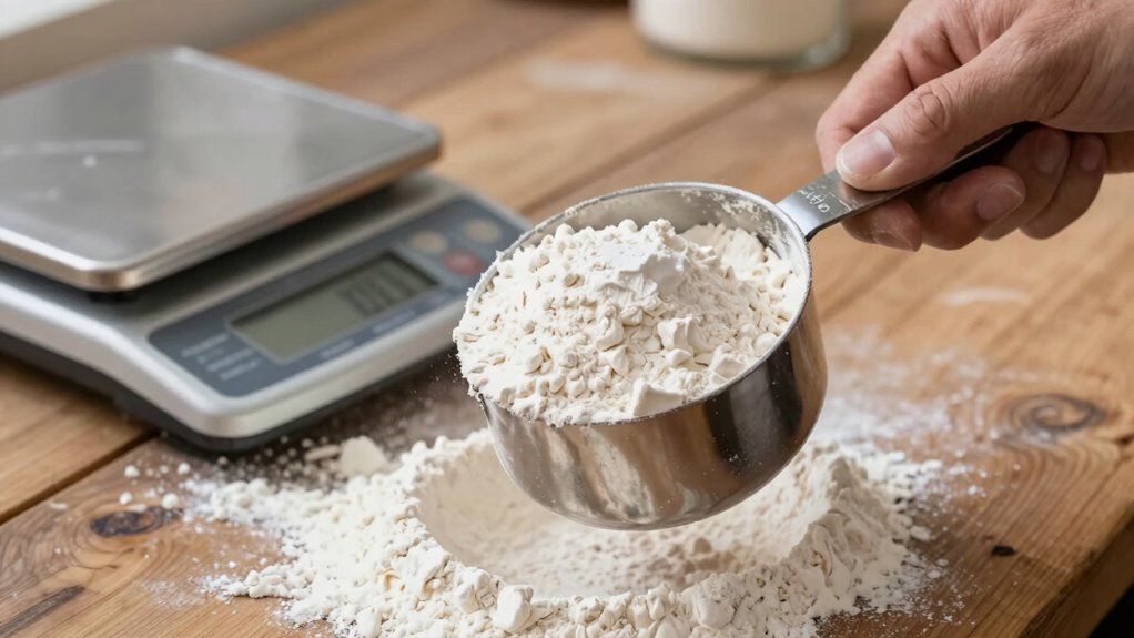 avoid excess flour measurement