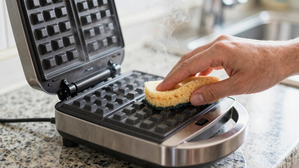 clean waffle maker regularly