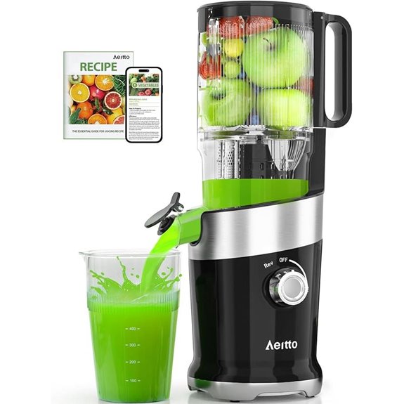 cold press juicer with wide chute