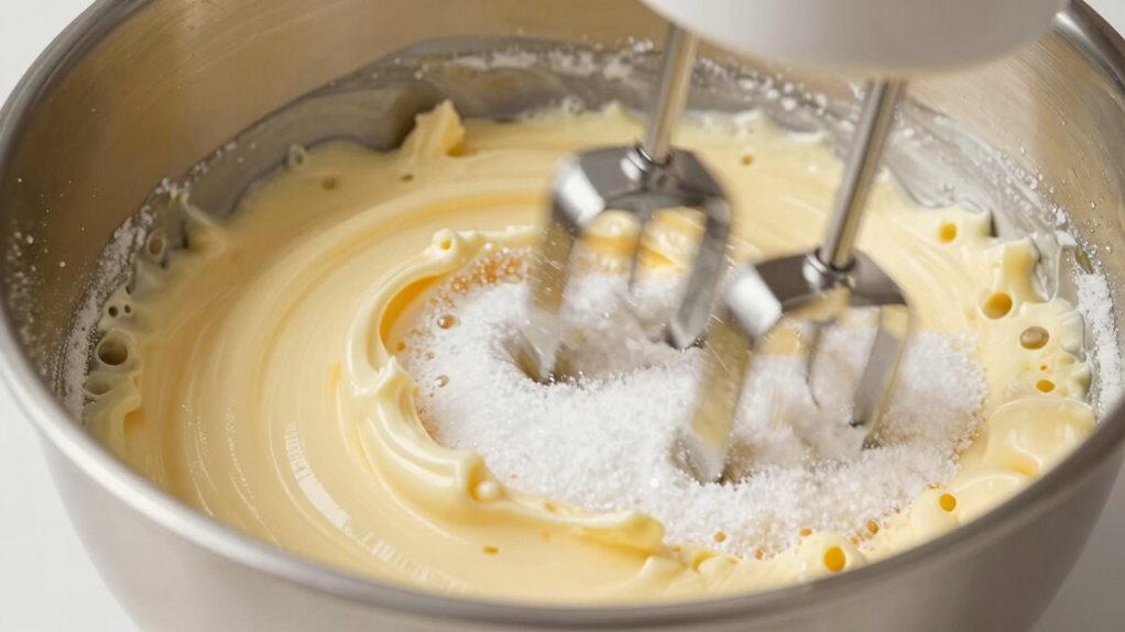 cream butter and sugar