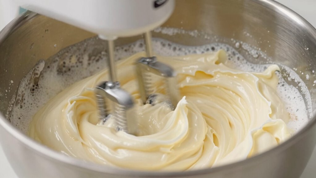 cream fluff dissolve incorporate