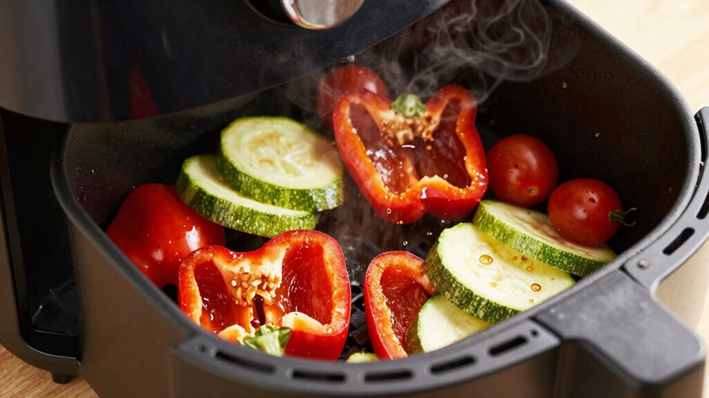 evenly misted crispy veggies