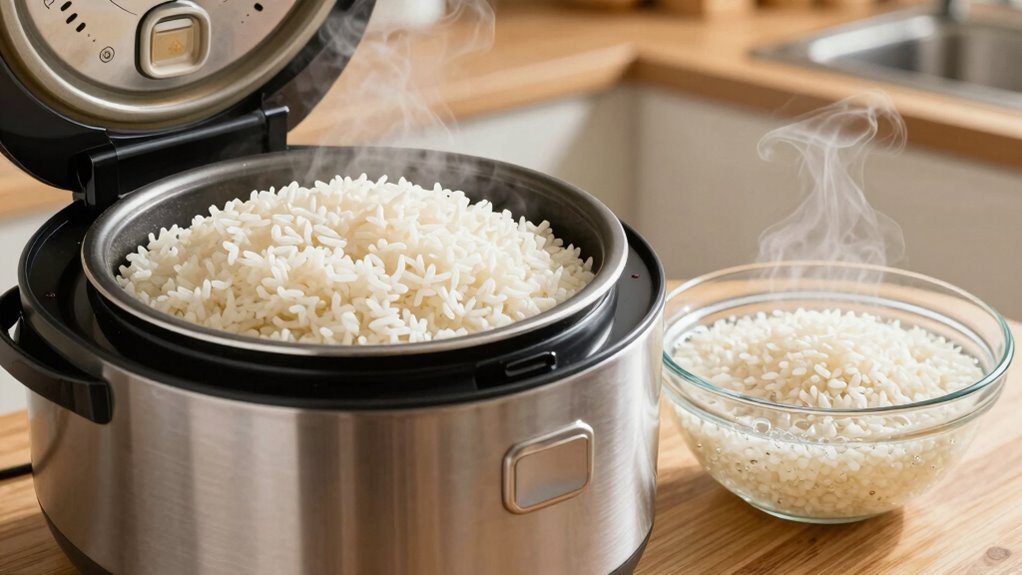 evenly softens rice grains