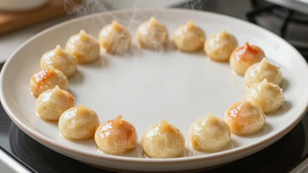 evenly space food pieces