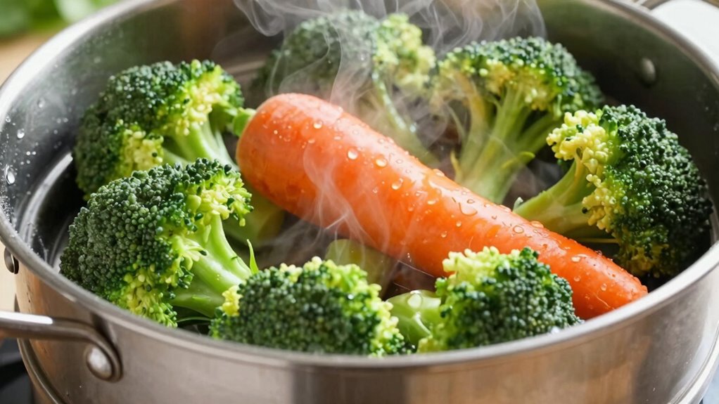 gentle steaming preserves color