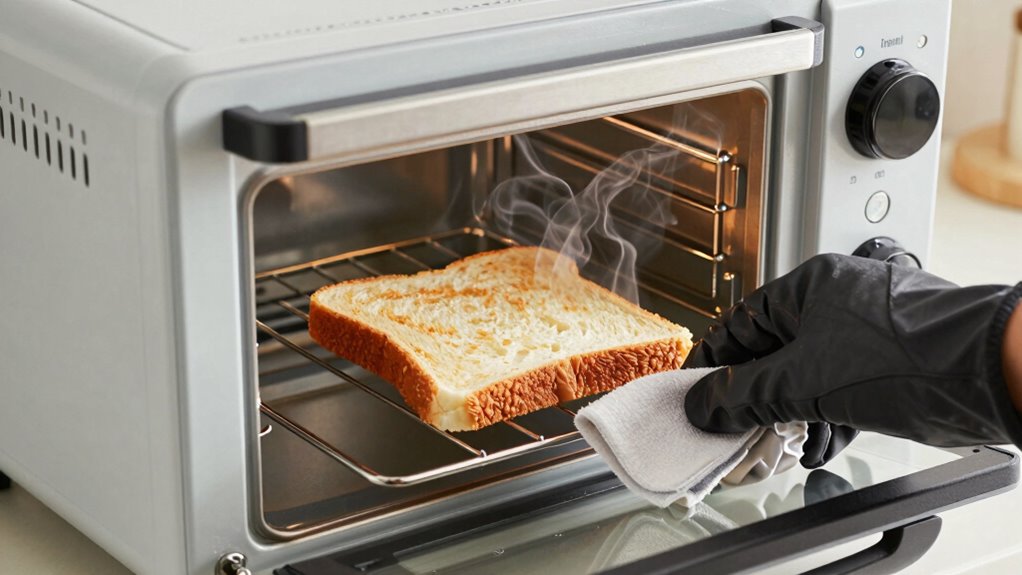 keep oven clean and ventilated