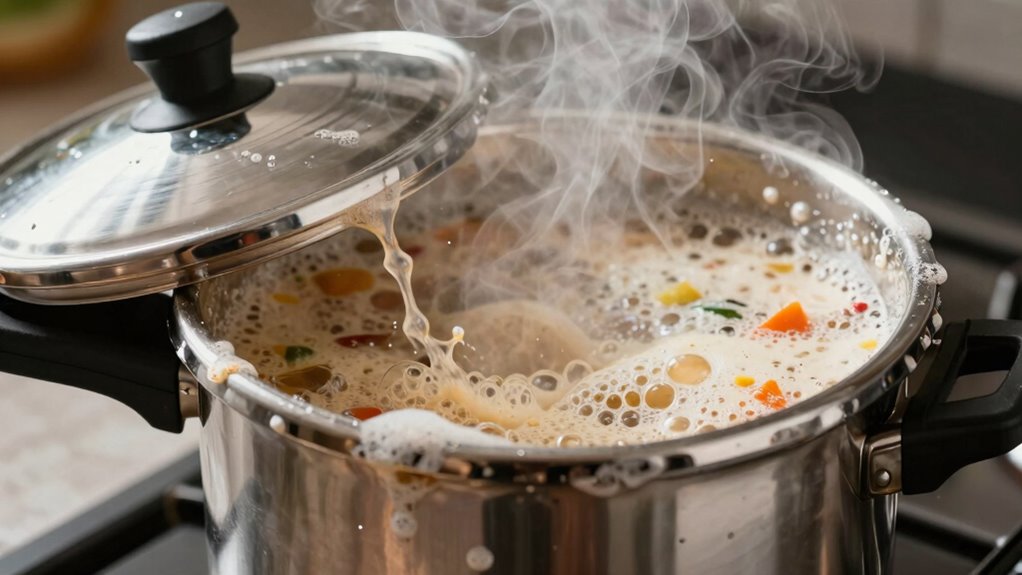 managing pressure cooker foaming