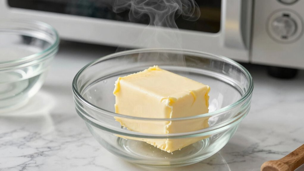 microwave butter carefully gradually