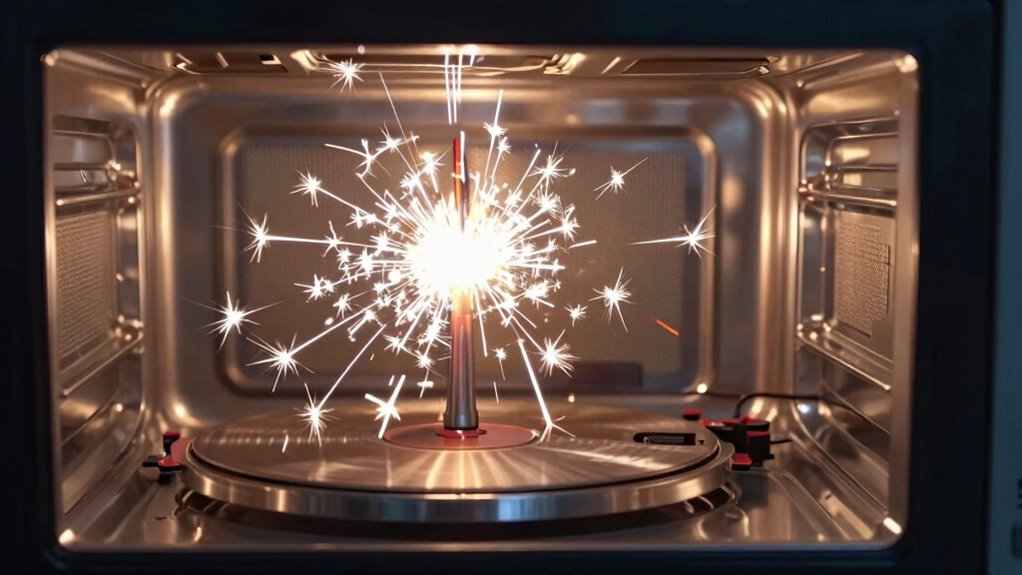 microwave components causing sparks