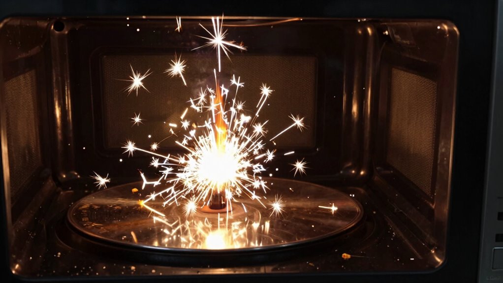 microwave sparks indicate danger