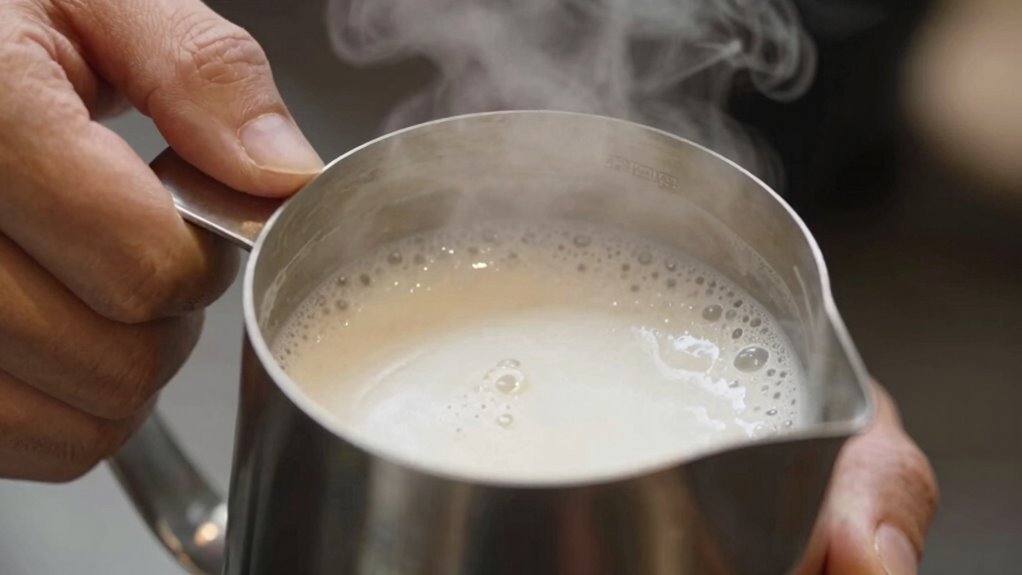 optimal milk frothing temperature