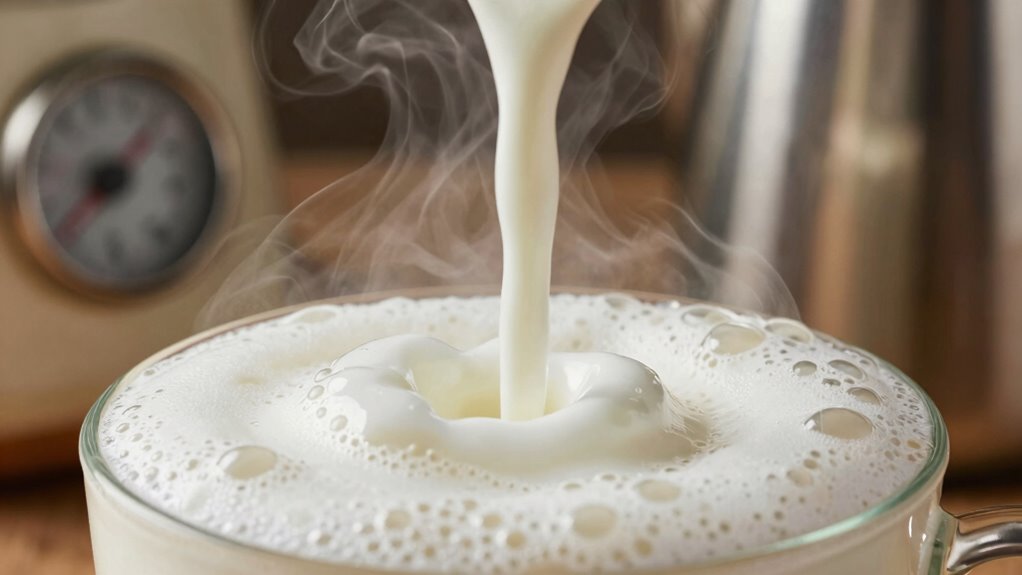 optimal milk frothing temperature
