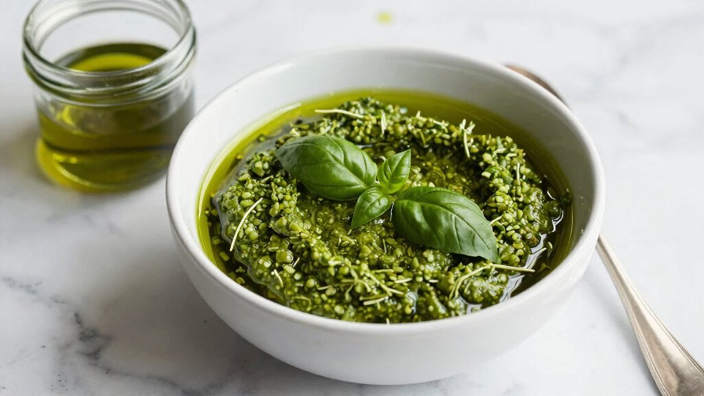 prevent pesto browning quickly