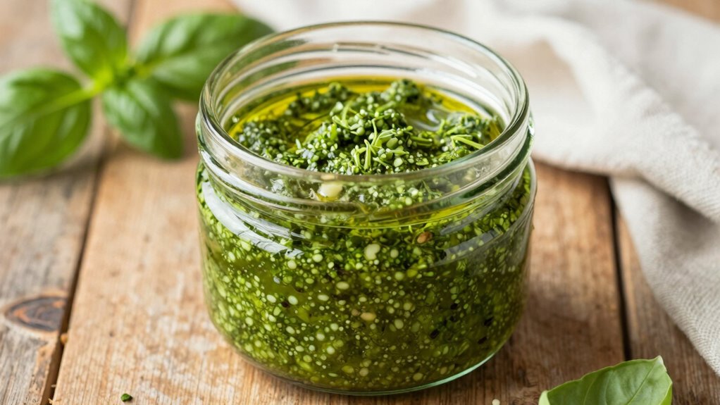 store pesto with oil