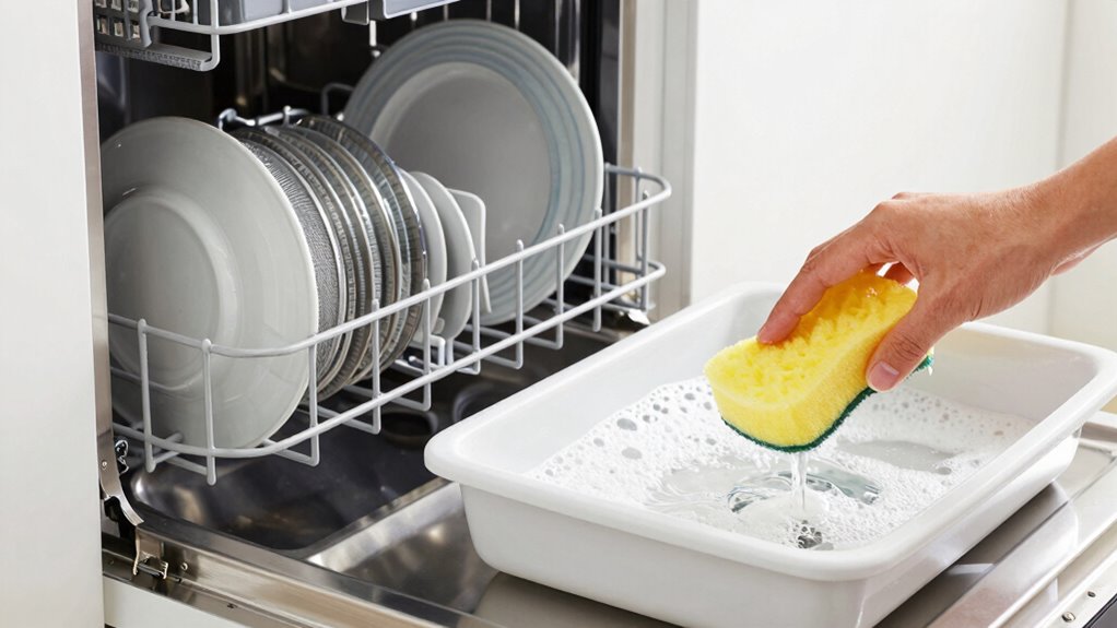 thorough hot water hand washing