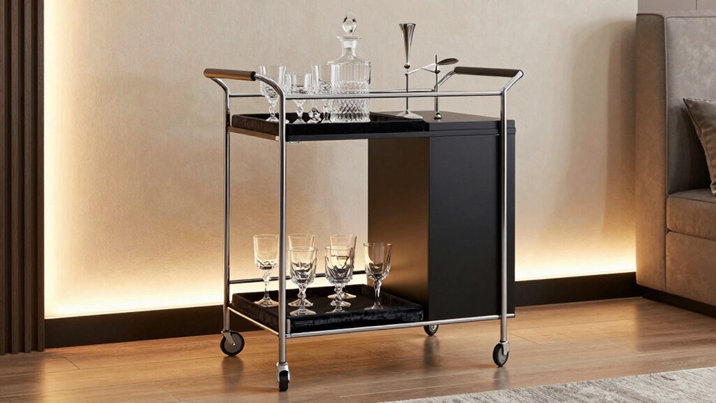 top lockable wheel bar carts