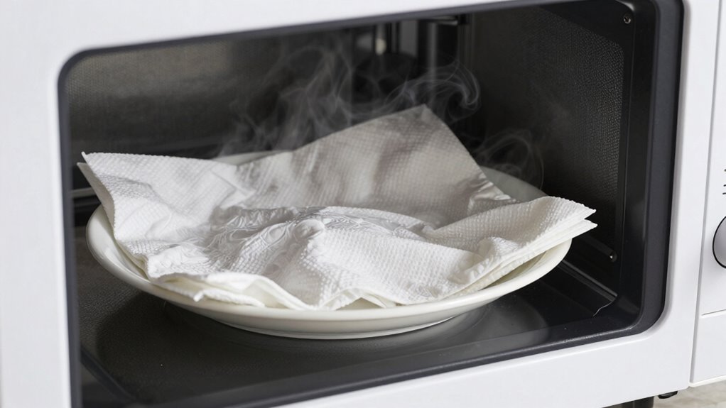 use damp paper towel evenly