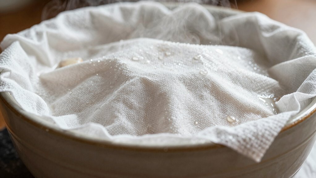 use damp towel for moisture