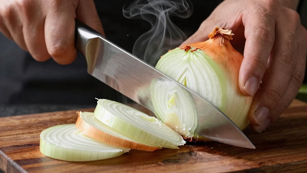 use sharp knife chill onion
