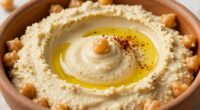 warm chickpeas make smooth hummus