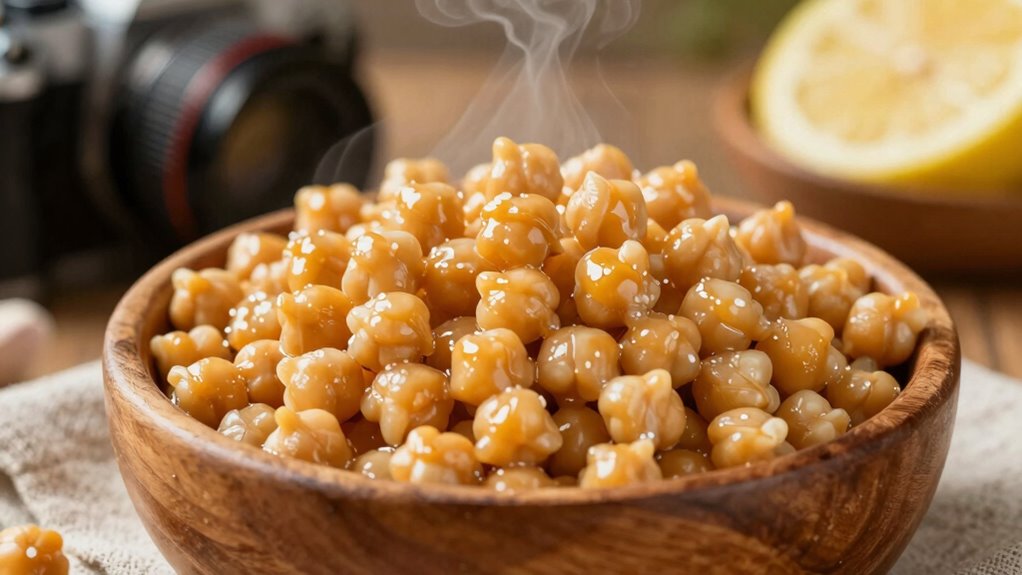 warm chickpeas thoroughly before blending