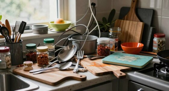 cluttered countertop difficult cooking