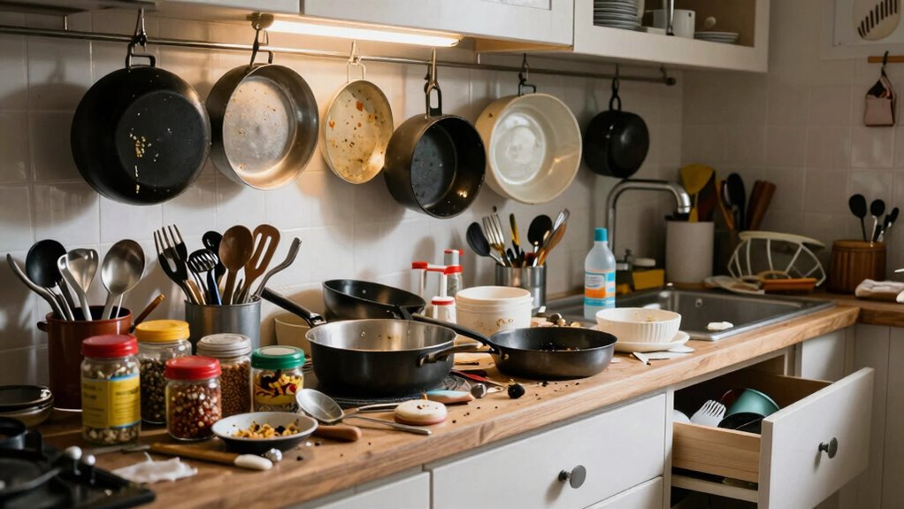 cluttered unorganized inefficient kitchens