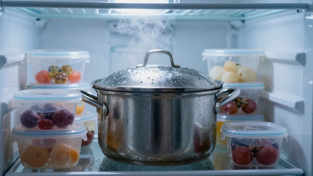 cool hot foods before storing