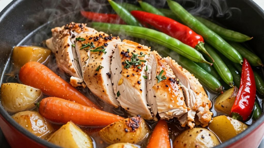 layer ingredients for even cooking