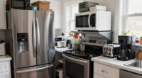 overcrowded kitchen appliance layout