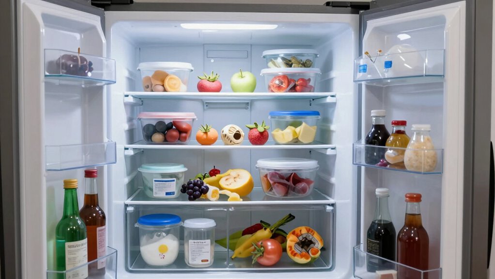 store perishables on middle shelf