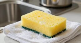 using sponge on towels