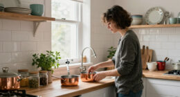 A Tiny 10-Square-Foot Kitchen Got a Parisian-Inspired Makeover for $300