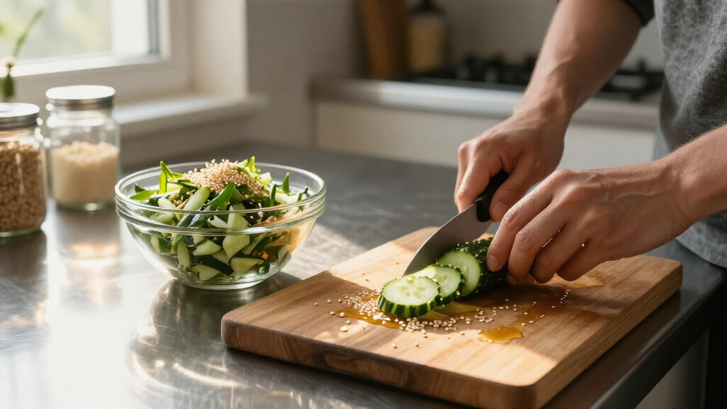 Cucumber Salad With Sesame And Rice Vinegar