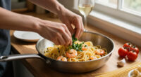Pasta Con Scampi E «Ferfelloni»
