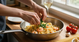 Pasta Con Scampi E «Ferfelloni»