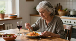 Centenarian Tullia Of Busto Arsizio Drinks Wine At Lunch