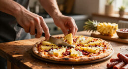 Pineapple Pizza-Inspired Pinsa With 'Nduja And Stracciatella